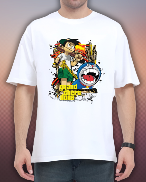 Doraemon Graphics Oversized T-Shirt